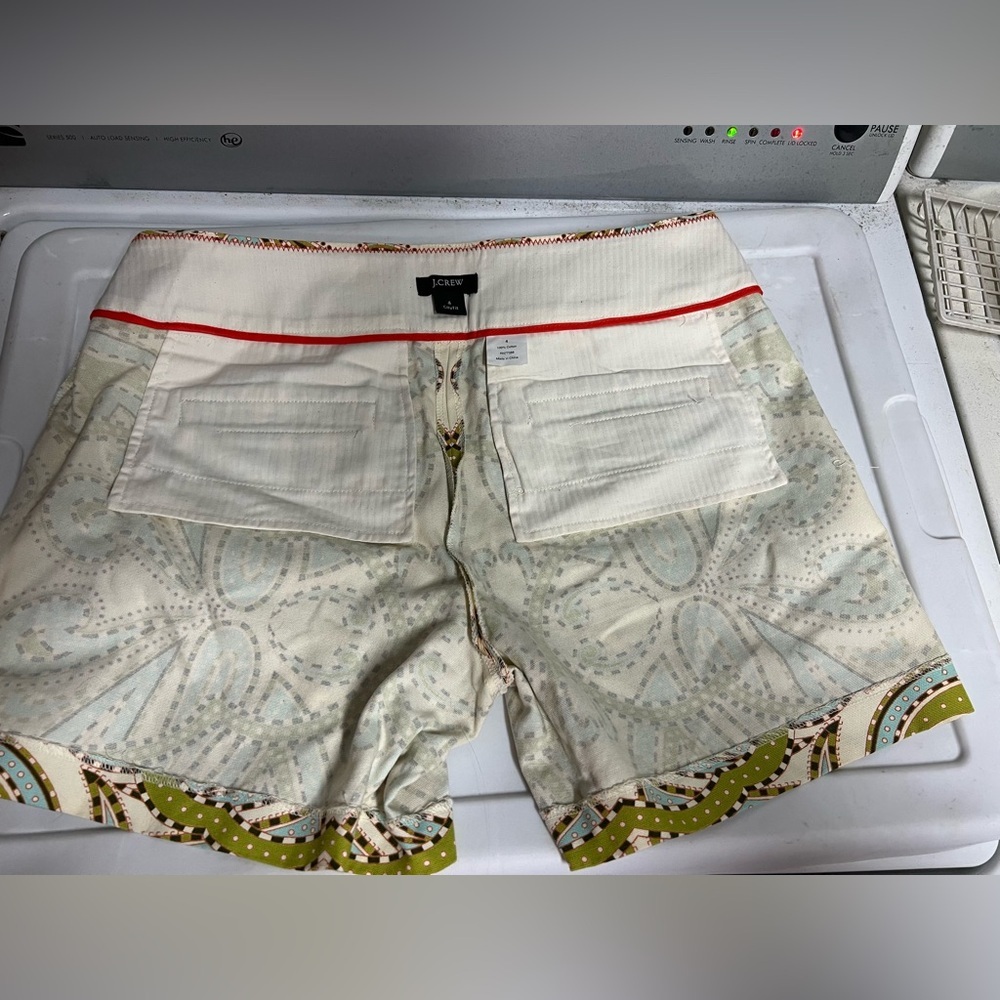 J Crew Patterned Green and Blue Women's Shorts - Picture 9 of 11